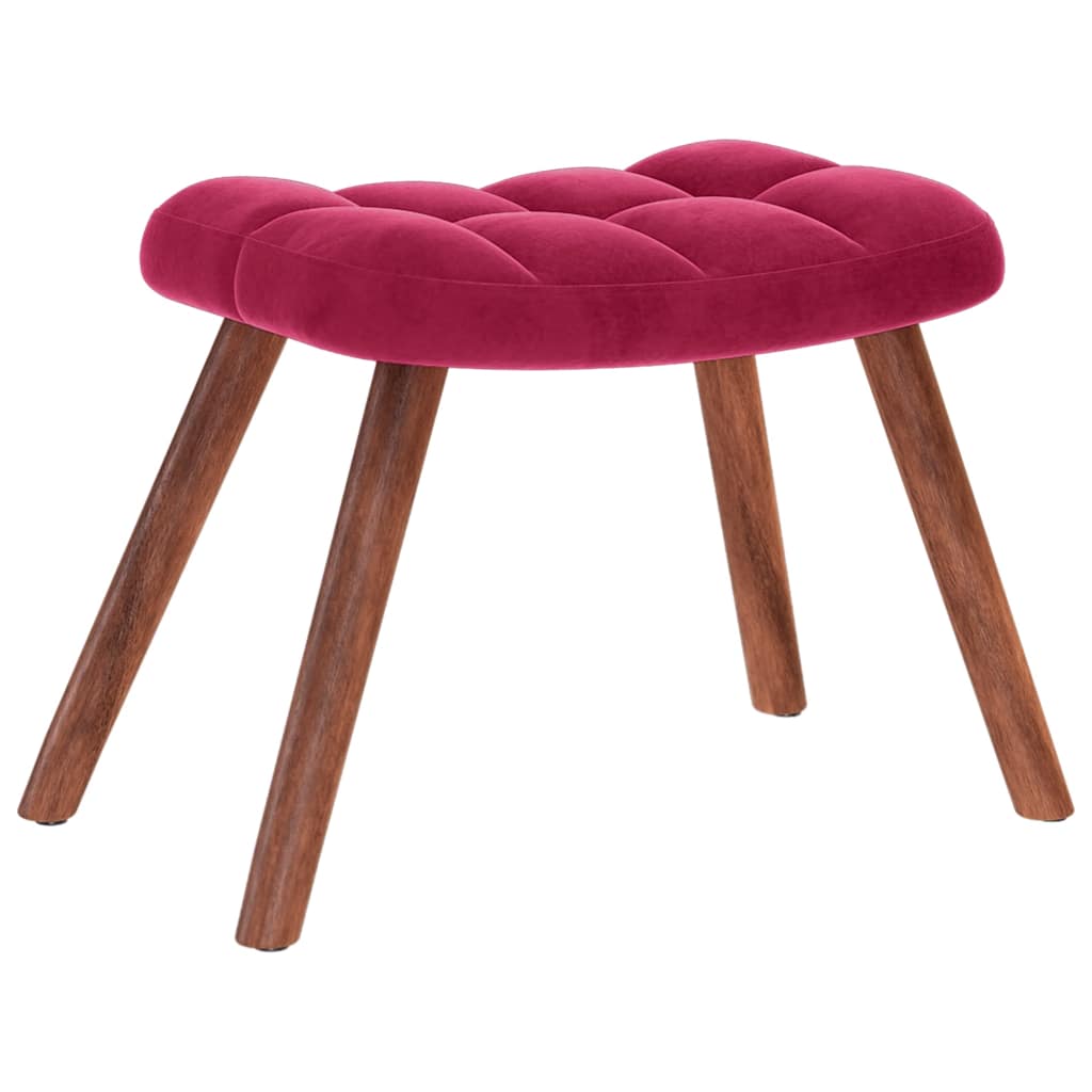 Relaxsessel mit Hocker Weinrot Samt