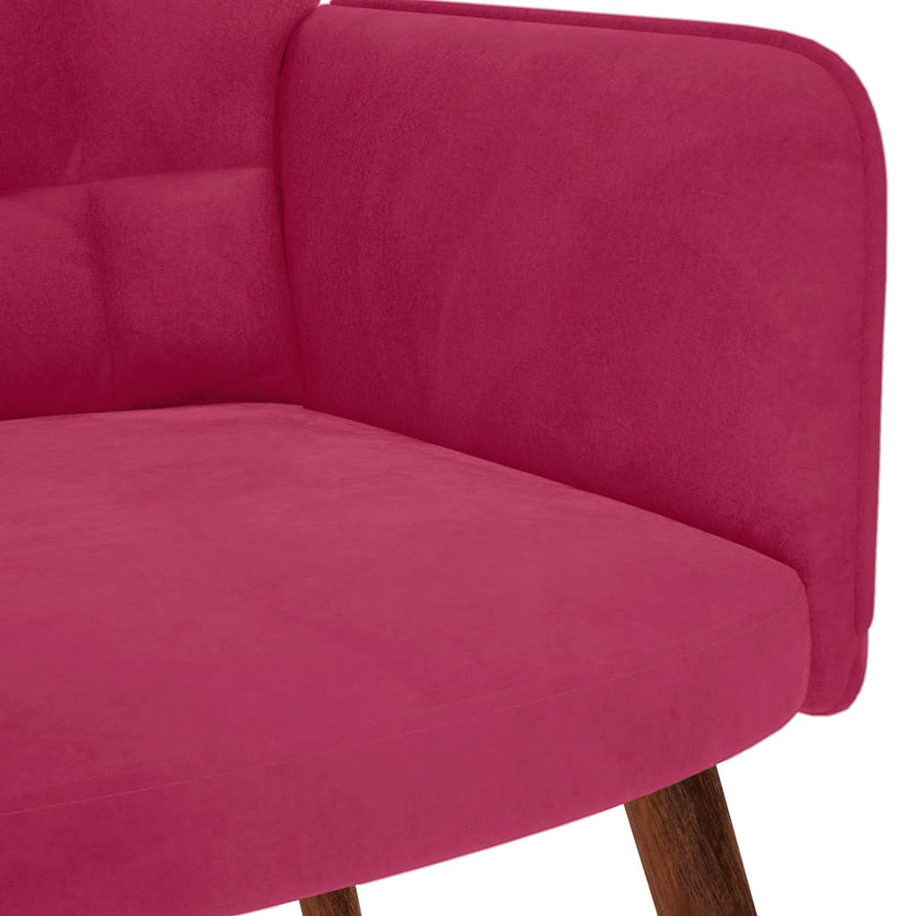 Relaxsessel mit Hocker Weinrot Samt