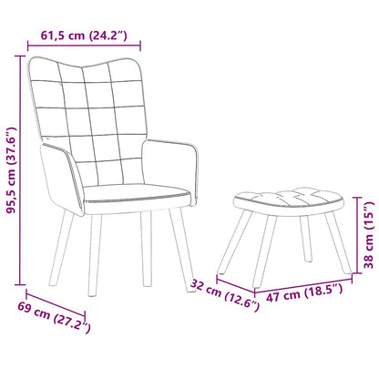 Relaxsessel mit Hocker Weinrot Samt