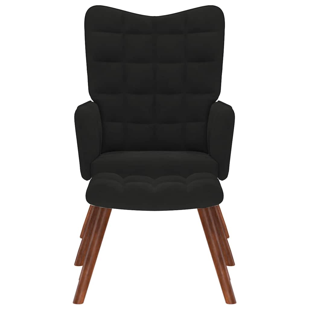 Relaxsessel mit Hocker Schwarzer Samt