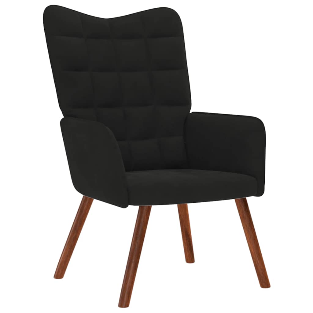 Relaxsessel mit Hocker Schwarzer Samt