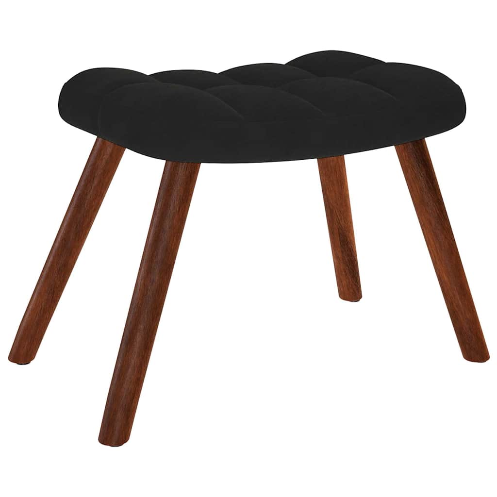 Relaxsessel mit Hocker Schwarzer Samt