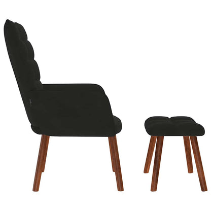 Relaxsessel mit Hocker Schwarzer Samt