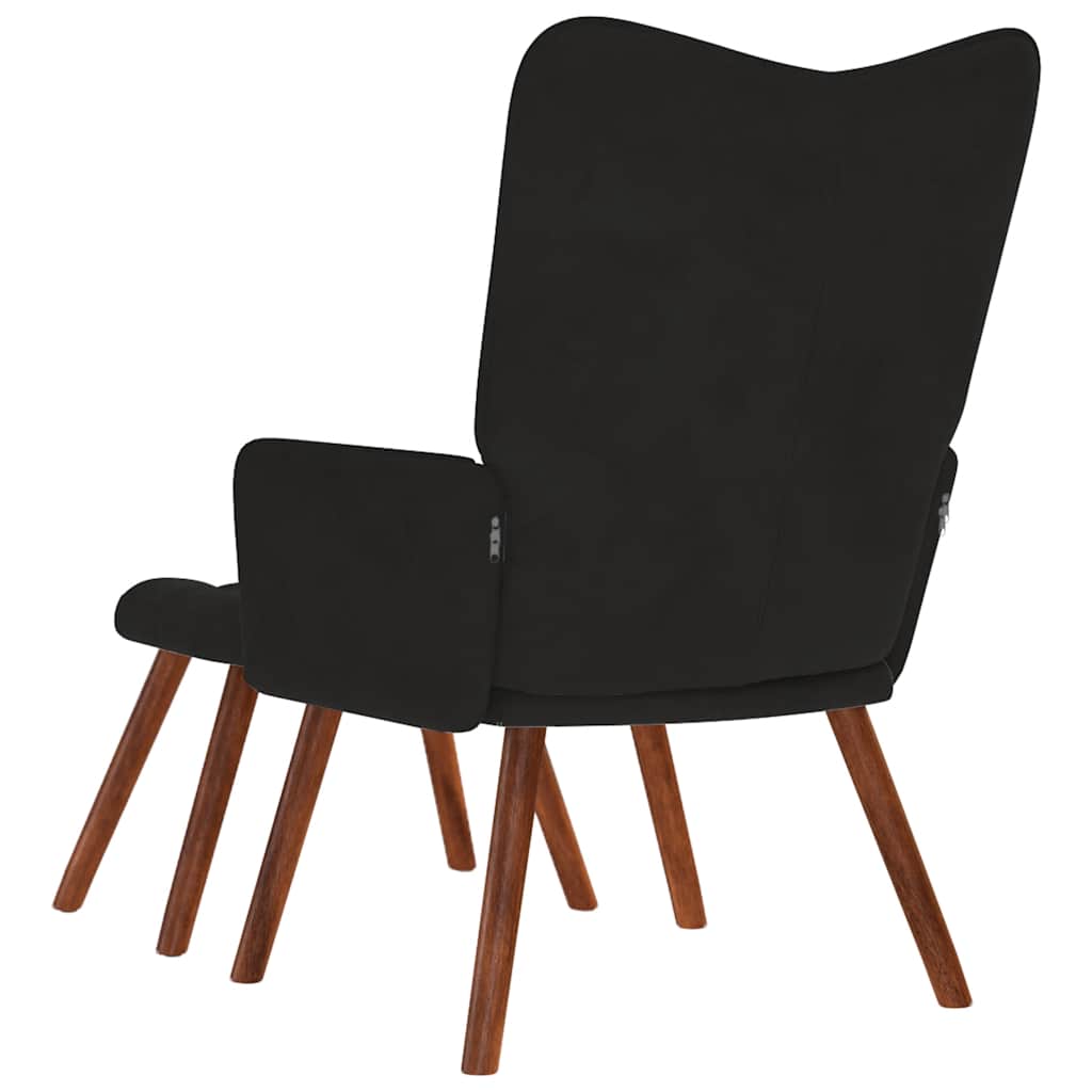 Relaxsessel mit Hocker Schwarzer Samt