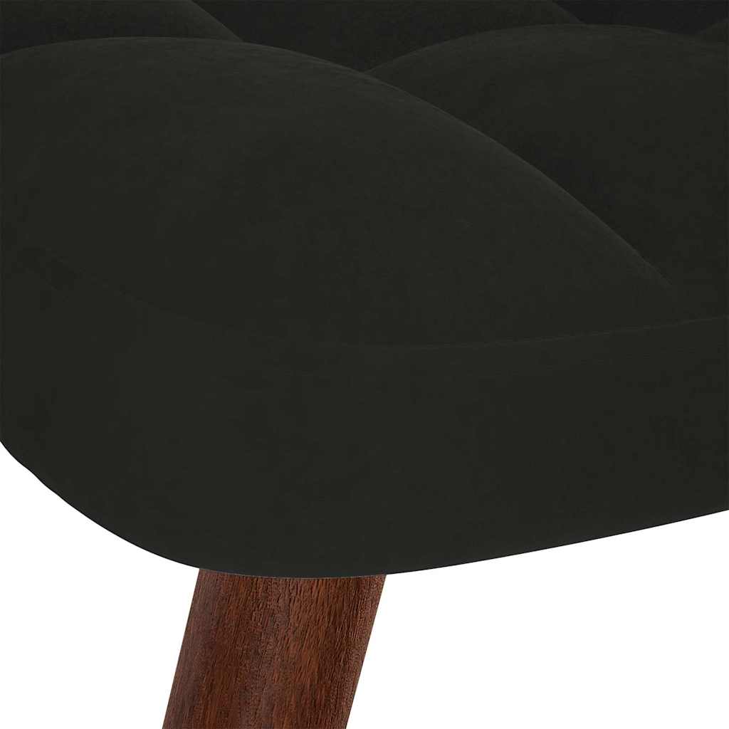 Relaxsessel mit Hocker Schwarzer Samt