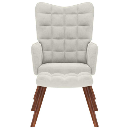 Relaxsessel mit Hocker Creme Samt