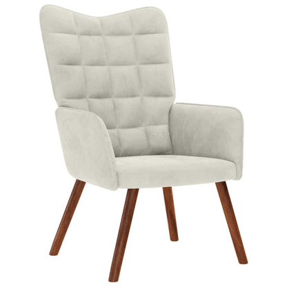 Relaxsessel mit Hocker Creme Samt
