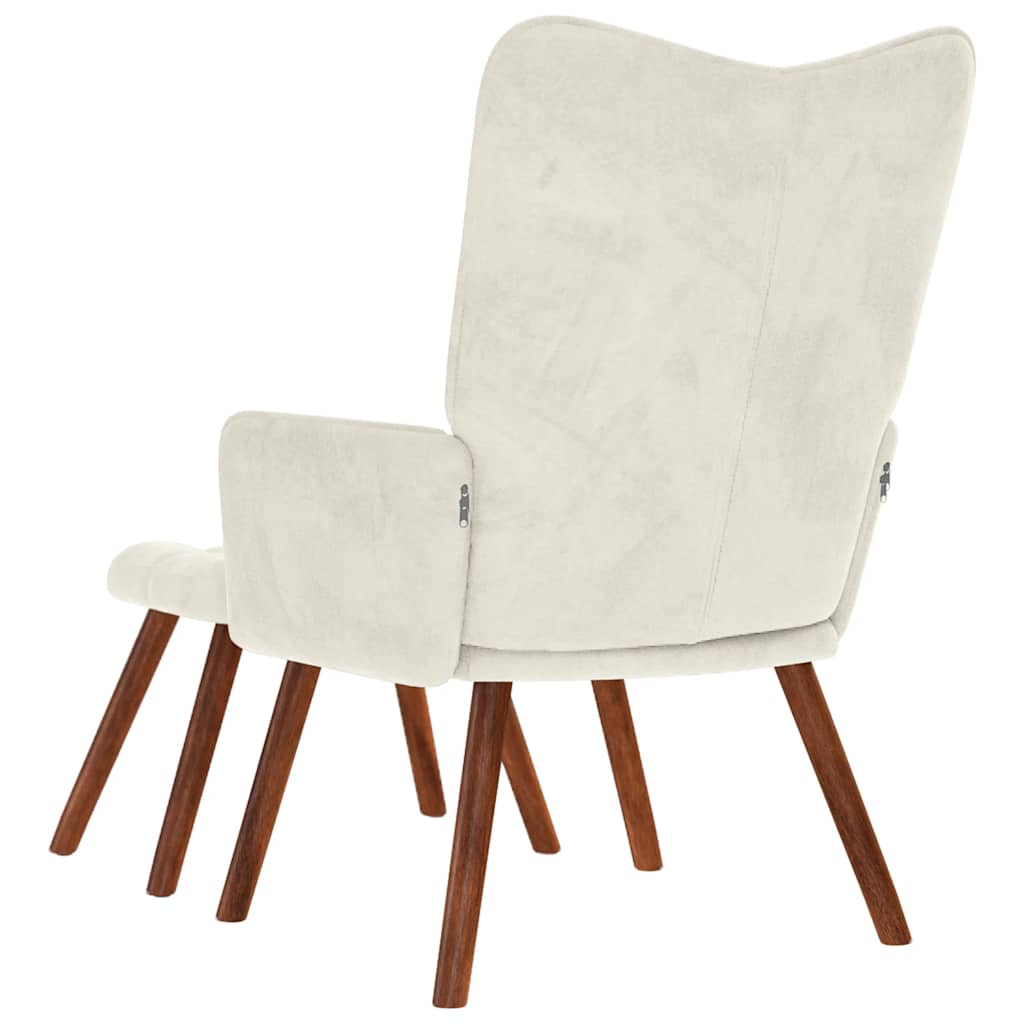 Relaxsessel mit Hocker Creme Samt