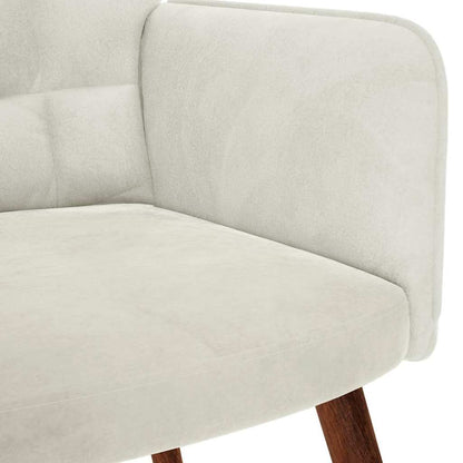 Relaxsessel mit Hocker Creme Samt