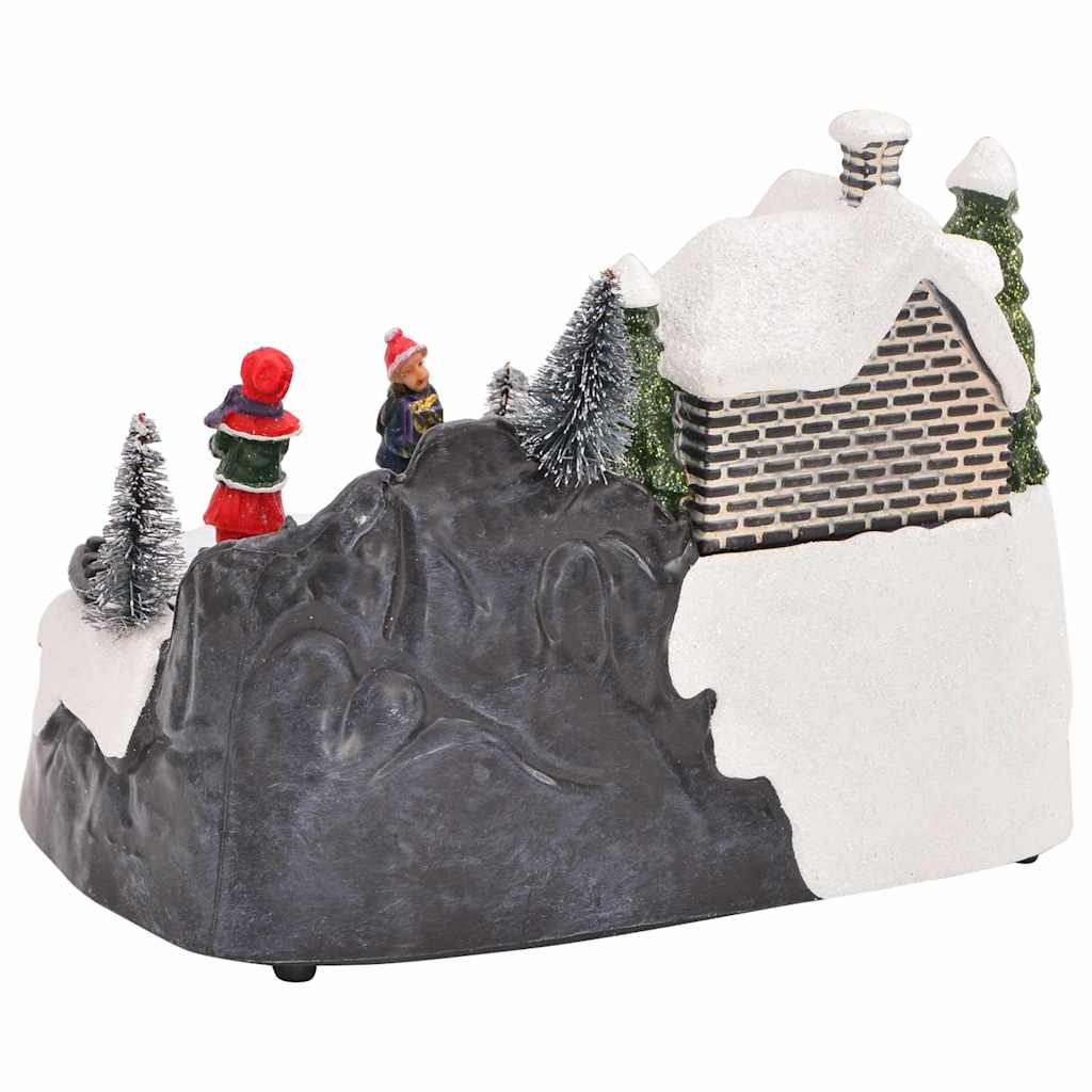 Mini-Weihnachtsdorf 16 x 11,5 x 13 cm Kunststoff Mehrfarbig