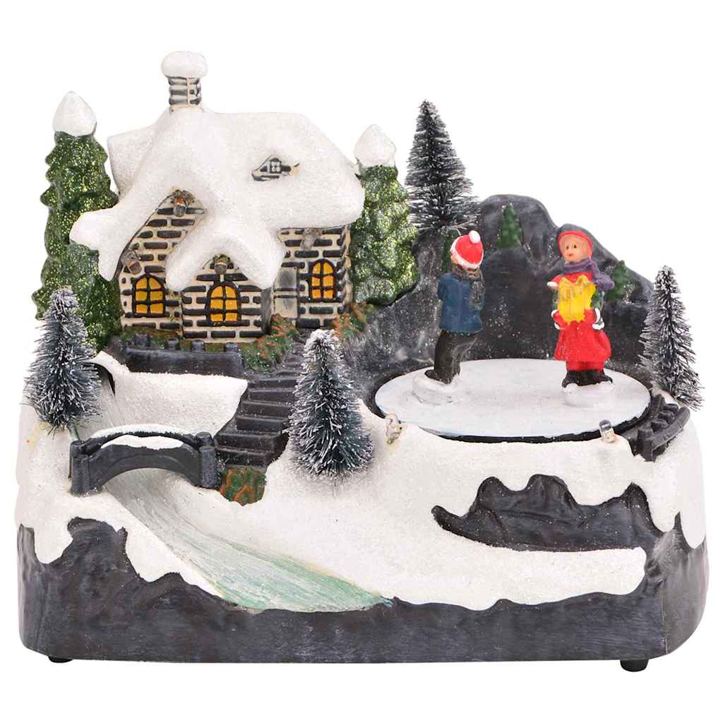 Mini-Weihnachtsdorf 16 x 11,5 x 13 cm Kunststoff Mehrfarbig