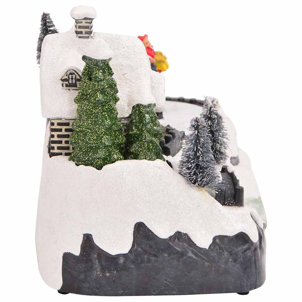 Mini-Weihnachtsdorf 16 x 11,5 x 13 cm Kunststoff Mehrfarbig