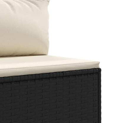 7-tlg. Garten-Lounge-Set mit Kissen Schwarz Poly Rattan