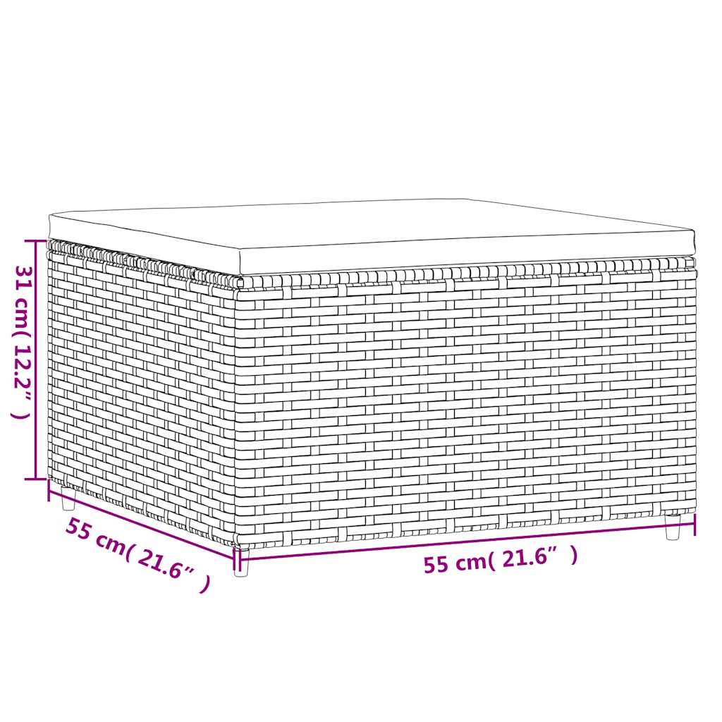 8-tlg. Garten-Lounge-Set mit Kissen Braun Poly Rattan