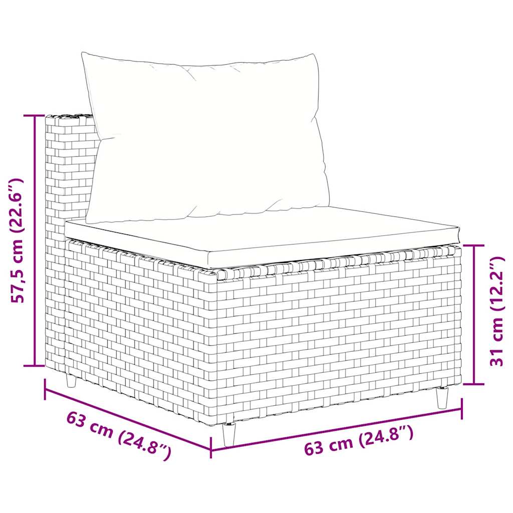 4-tlg. Garten-Sofagarnitur mit Kissen Braun Poly Rattan