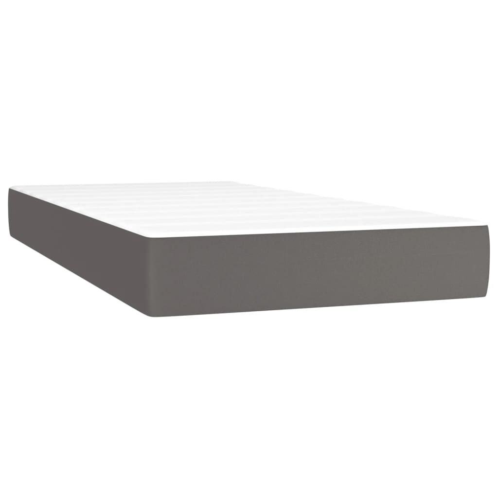 Matelas à ressorts ensachés pour enfant gris 80x160 cm cuir artificiel