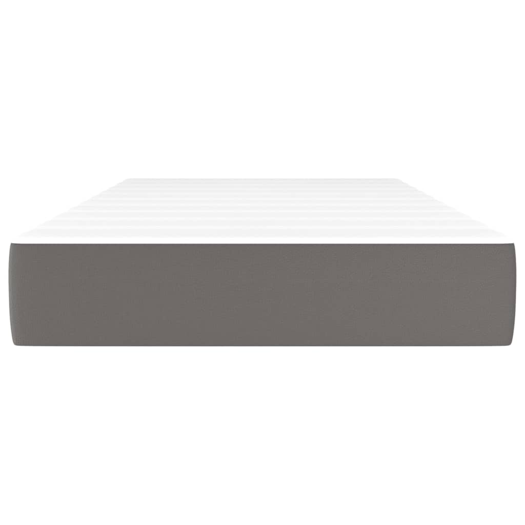 Matelas à ressorts ensachés pour enfant gris 80x160 cm cuir artificiel