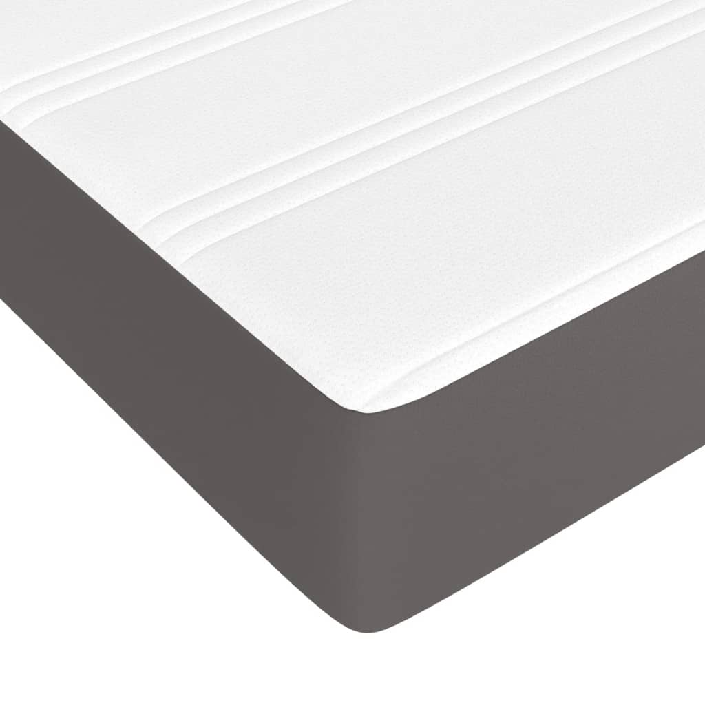 Matelas à ressorts ensachés pour enfant gris 80x160 cm cuir artificiel