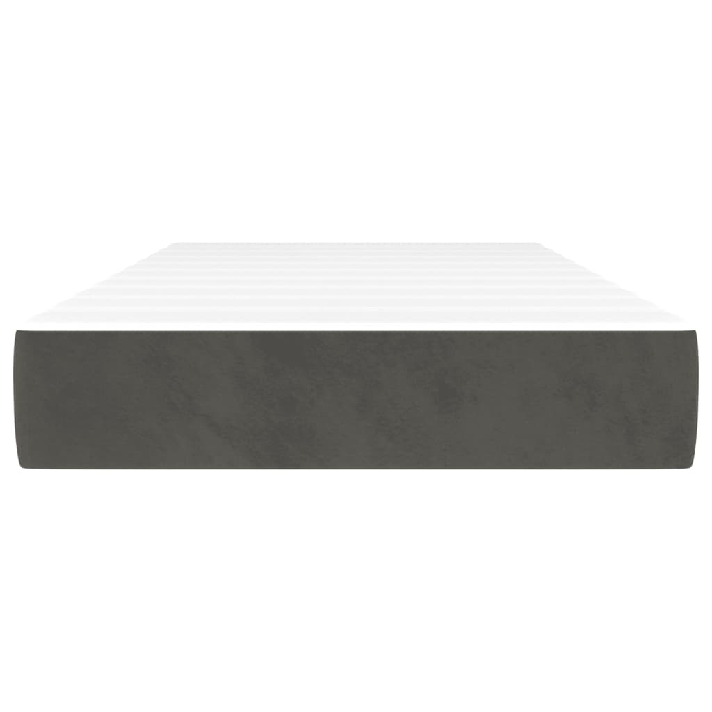 Matelas à ressorts ensachés pour enfant gris foncé 80x160 cm velours