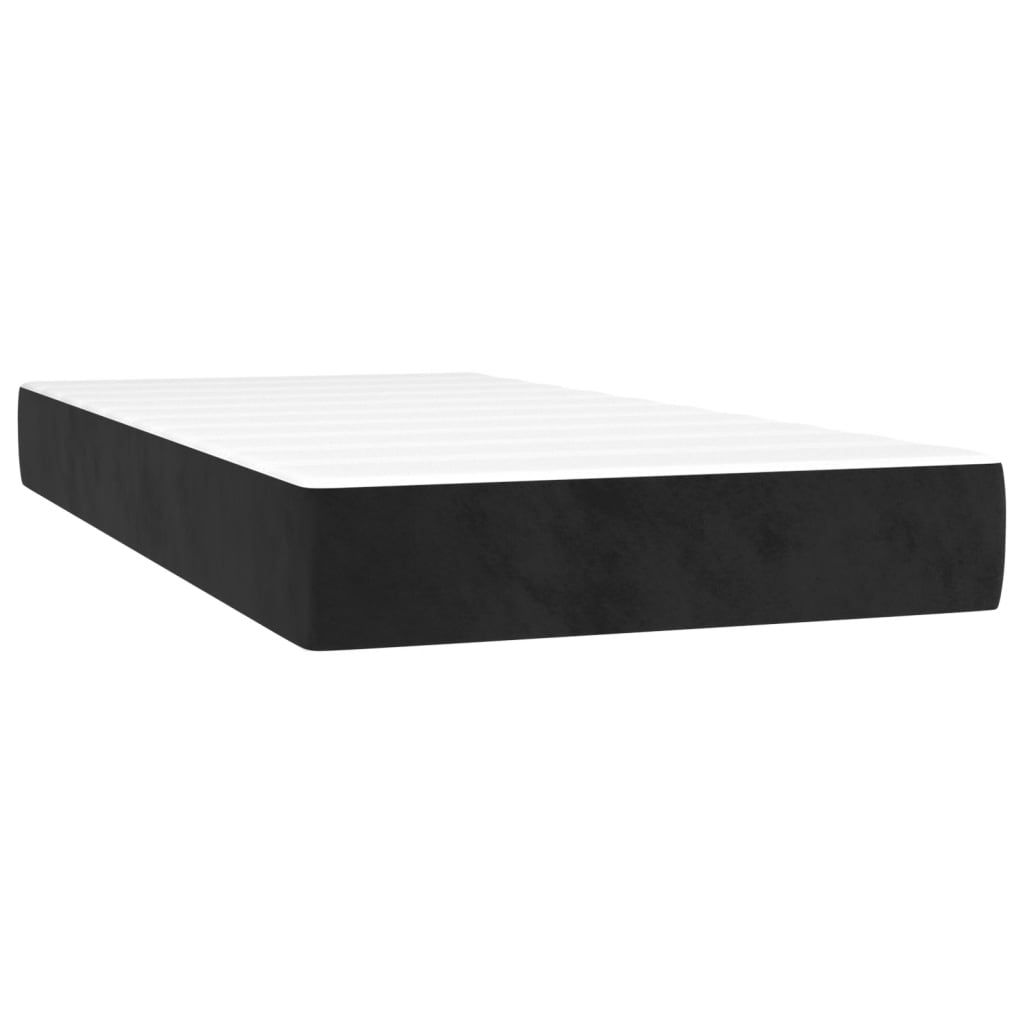 Matelas à ressorts ensachés pour enfant noir 80x160 cm velours