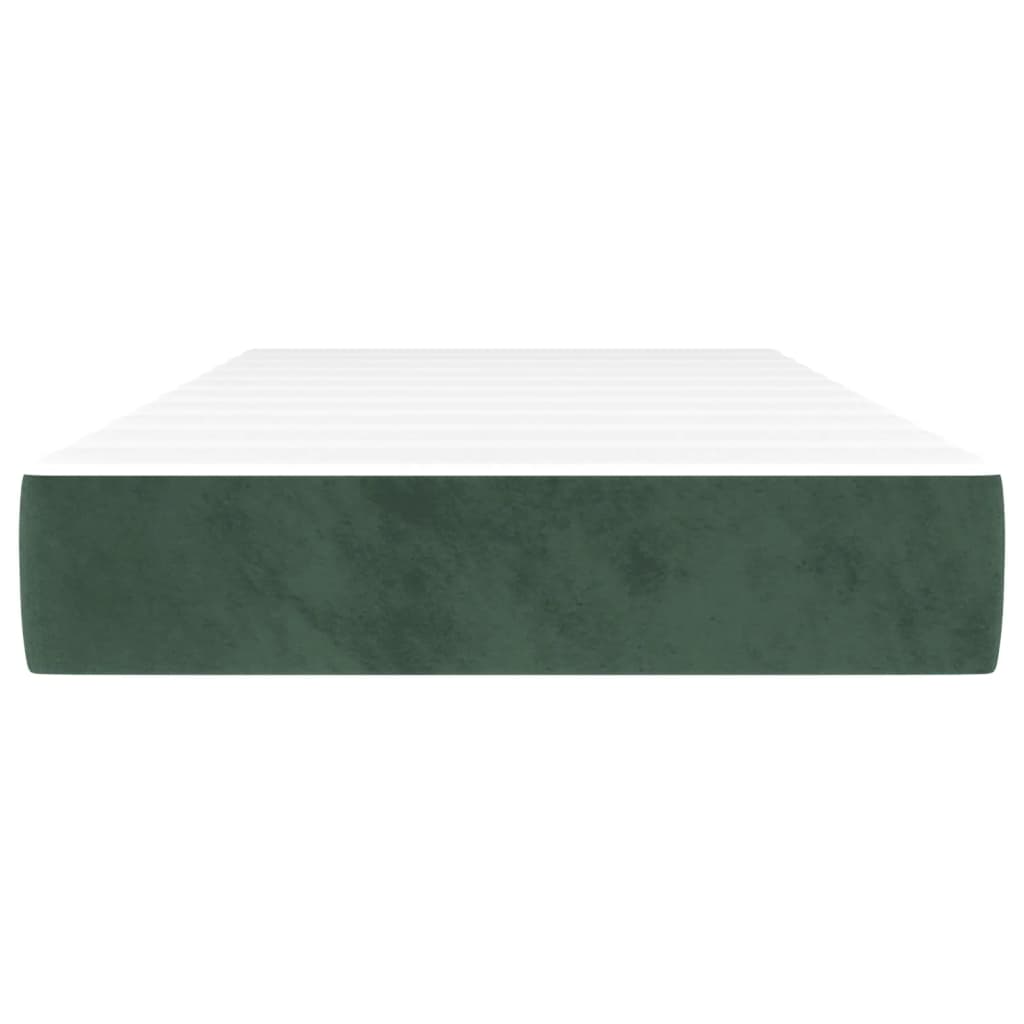 Matelas à ressorts ensachés pour enfant vert foncé 80x160 cm velours