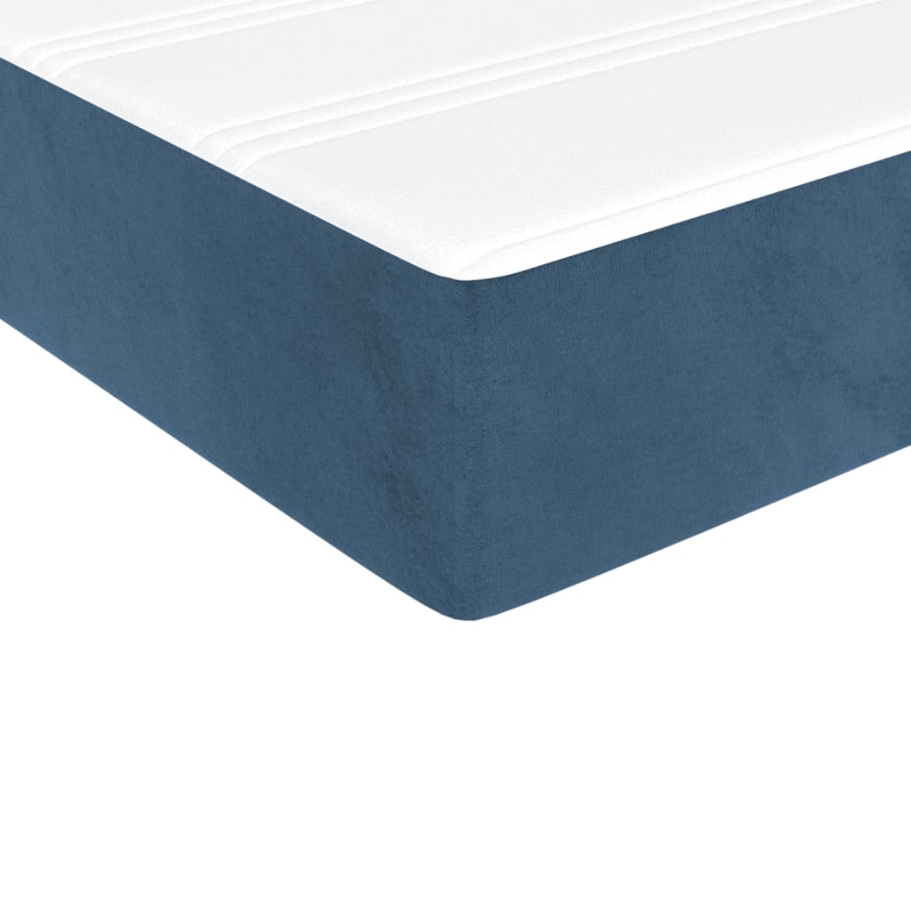 Matelas à ressorts ensachés pour enfant bleu 80x160 cm velours