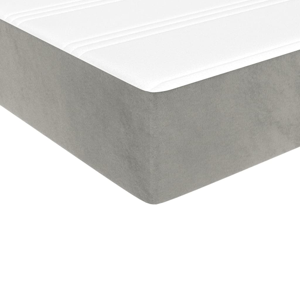 Matelas à ressorts ensachés gris clair 80x210x20 cm velours