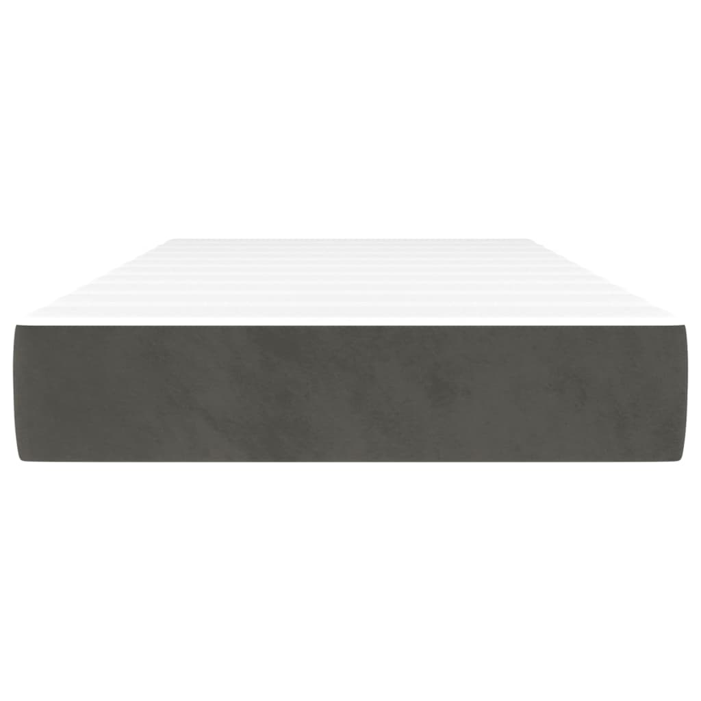 Matelas à ressorts ensachés gris foncé 80x210x20 cm velours