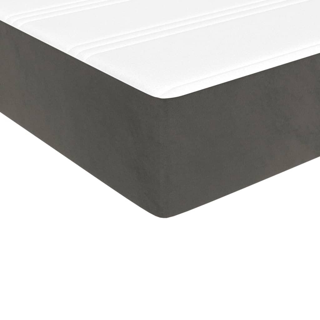 Matelas à ressorts ensachés gris foncé 80x210x20 cm velours