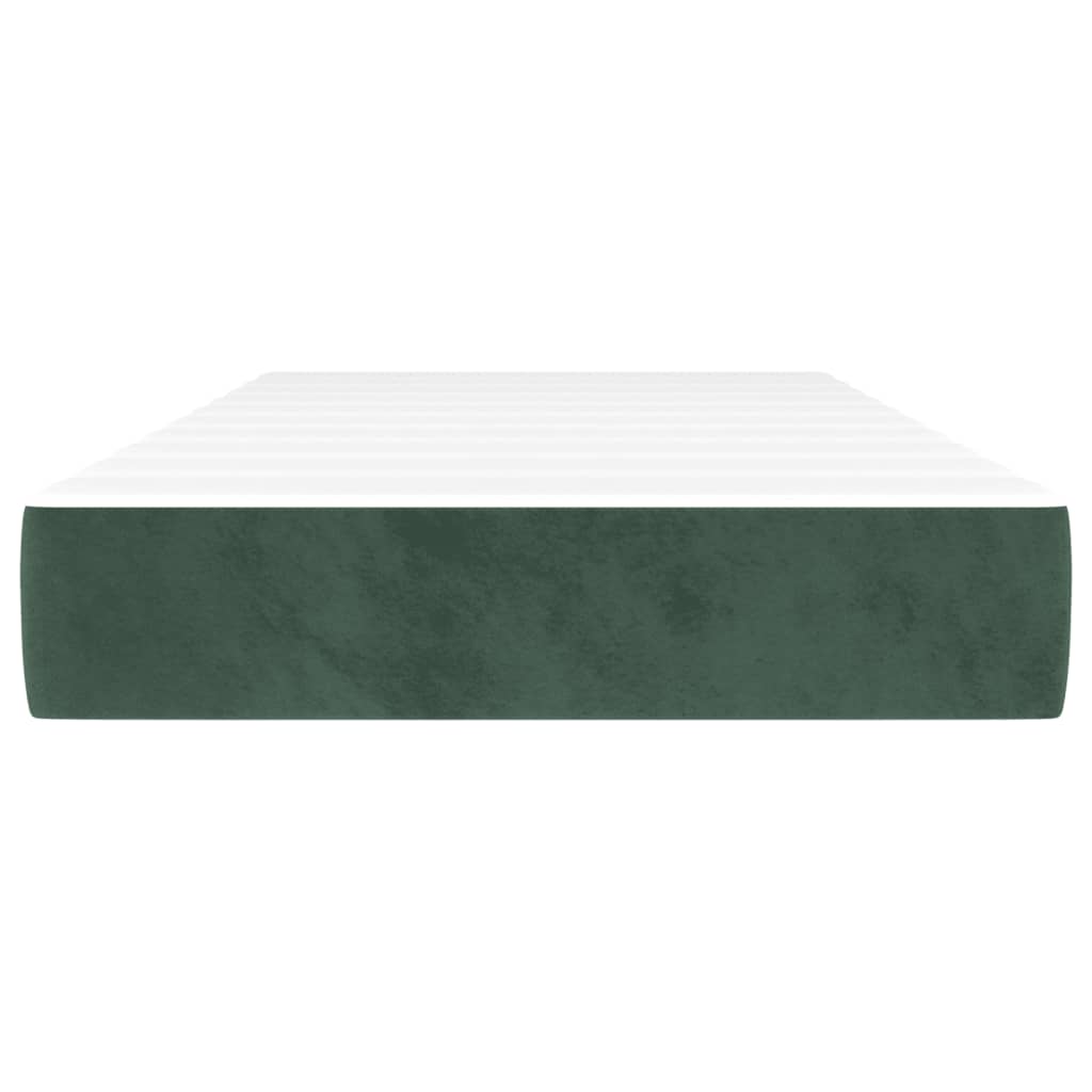 Matelas à ressorts ensachés vert foncé 80x210x20 cm velours