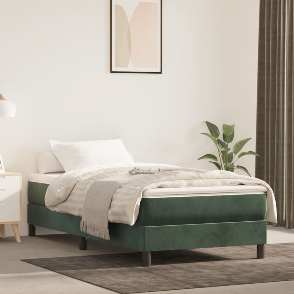 Matelas à ressorts ensachés vert foncé 80x210x20 cm velours