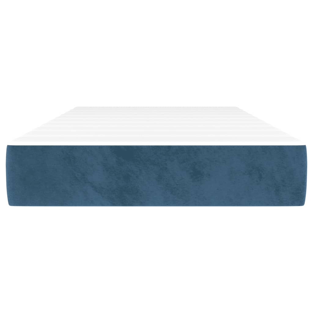 Matelas à ressorts ensachés bleu foncé 80x210x20 cm velours