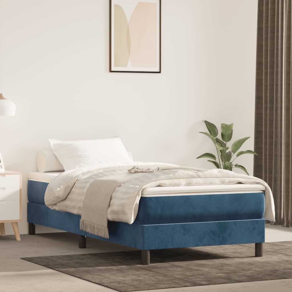 Matelas à ressorts ensachés bleu foncé 80x210x20 cm velours