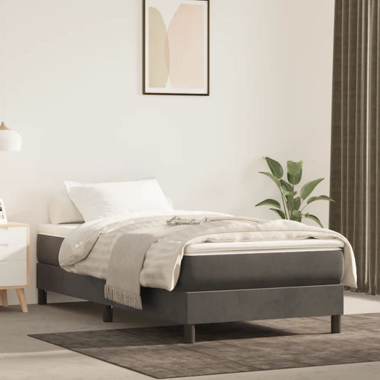 Matelas à ressorts ensachés gris foncé 90x210x20 cm velours