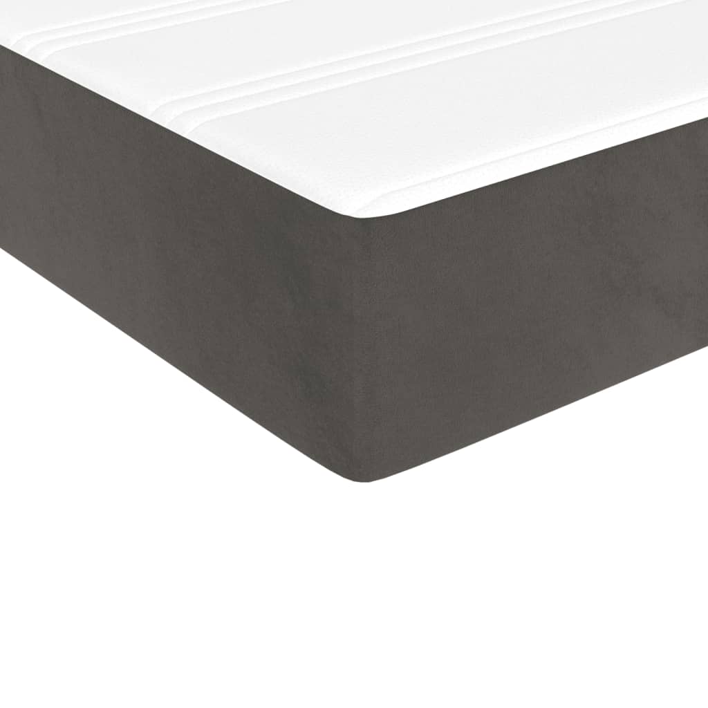 Matelas à ressorts ensachés gris foncé 100x210x20 cm velours