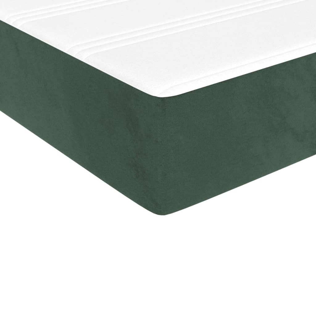 Matelas à ressorts ensachés vert foncé 100x210x20 cm velours