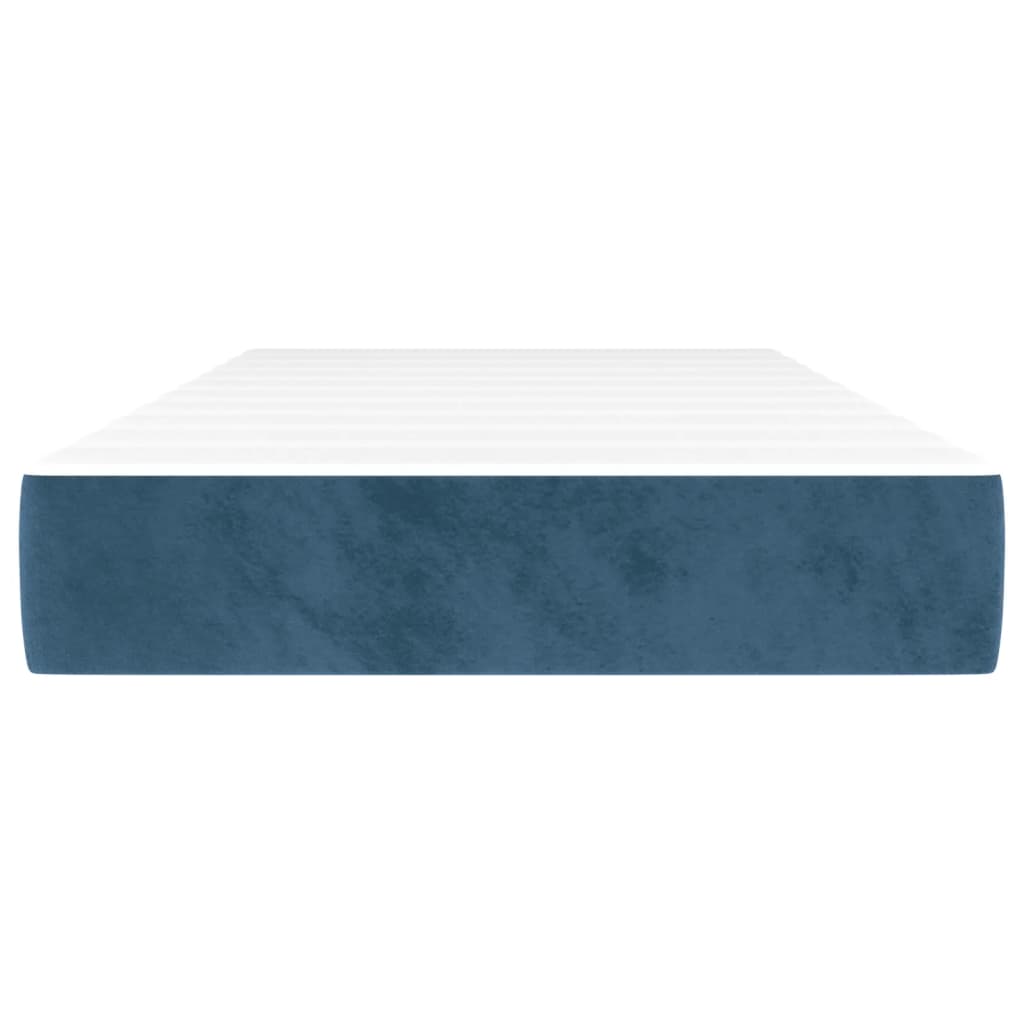 Matelas à ressorts ensachés bleu foncé 100x210x20 cm velours