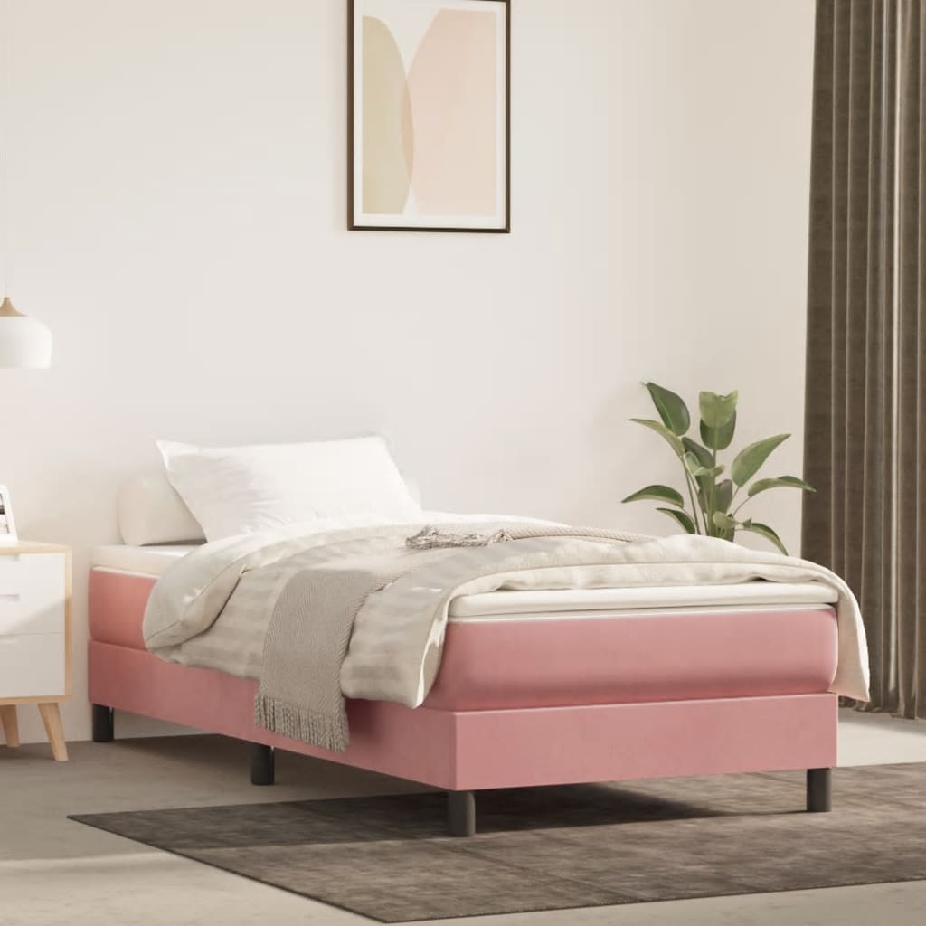 Matelas à ressorts ensachés rose 100x210x20 cm velours