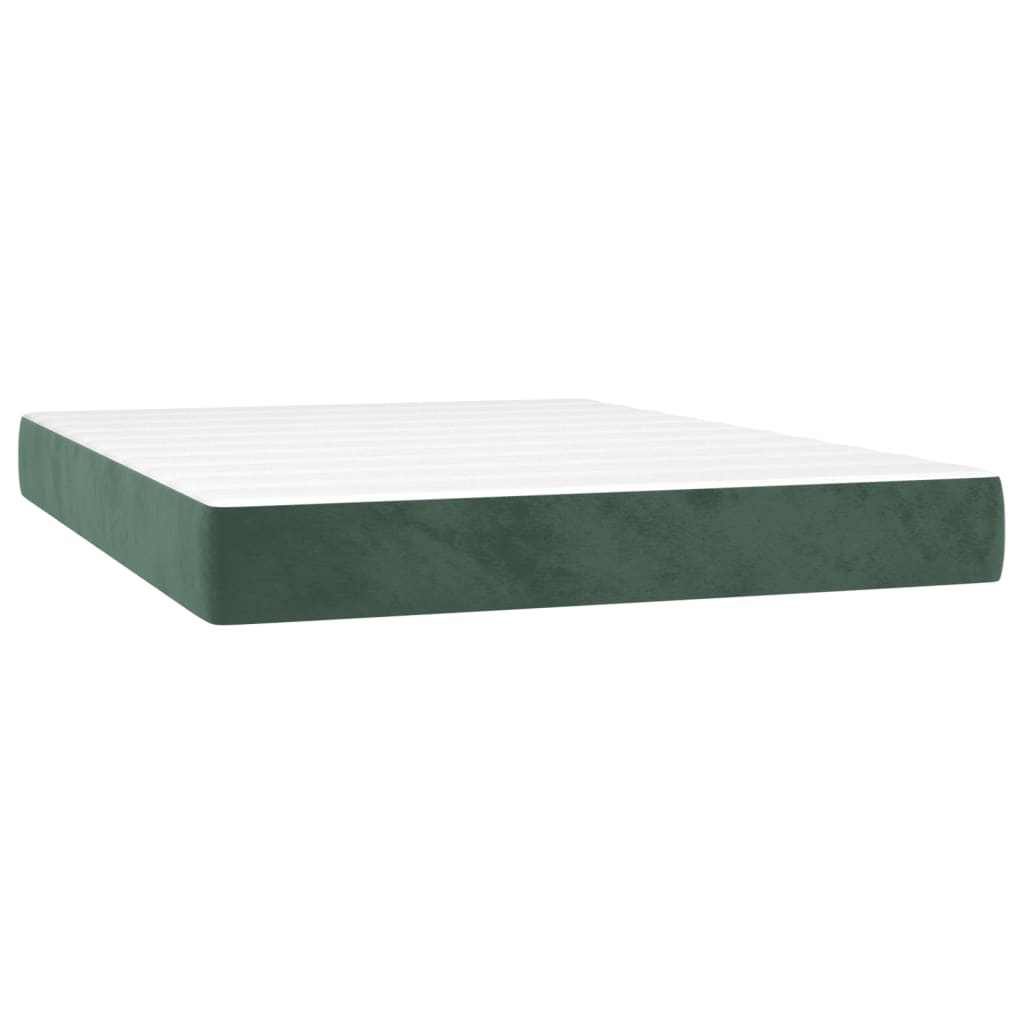 Matelas à ressorts ensachés vert foncé 120x210x20 cm velours