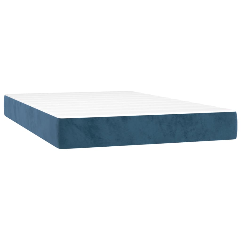 Matelas à ressorts ensachés bleu foncé 120x210x20 cm velours