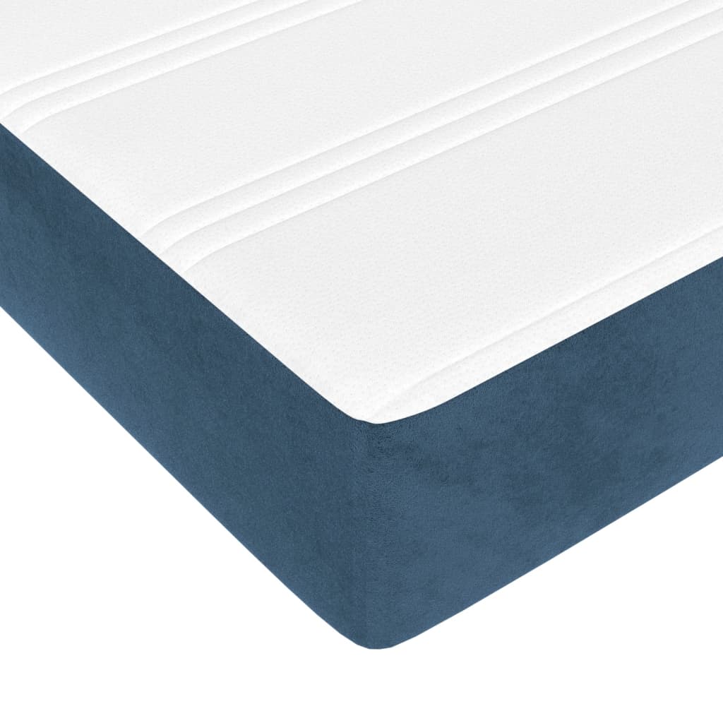 Matelas à ressorts ensachés bleu foncé 120x210x20 cm velours