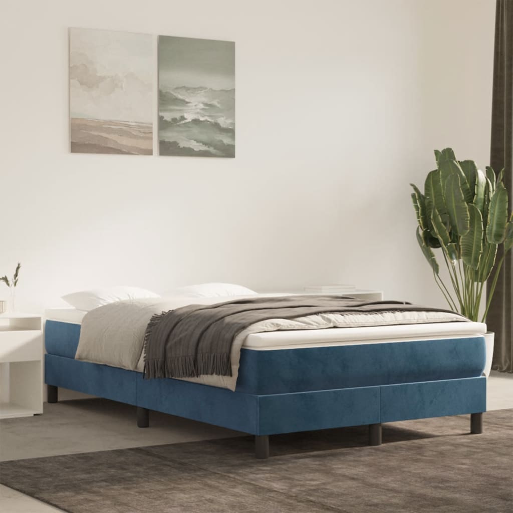 Matelas à ressorts ensachés bleu foncé 120x210x20 cm velours