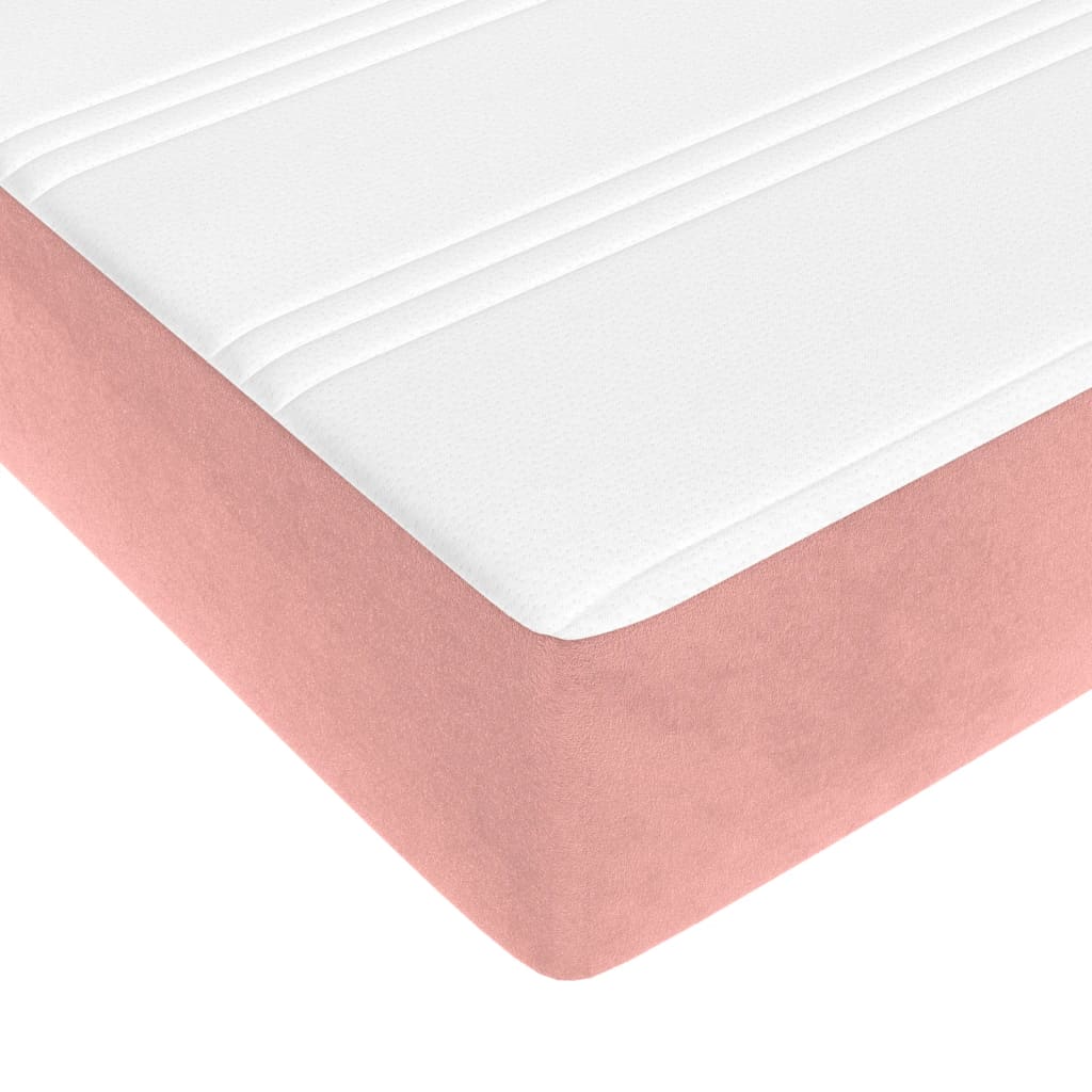 Matelas à ressorts ensachés rose 120x210x20 cm velours