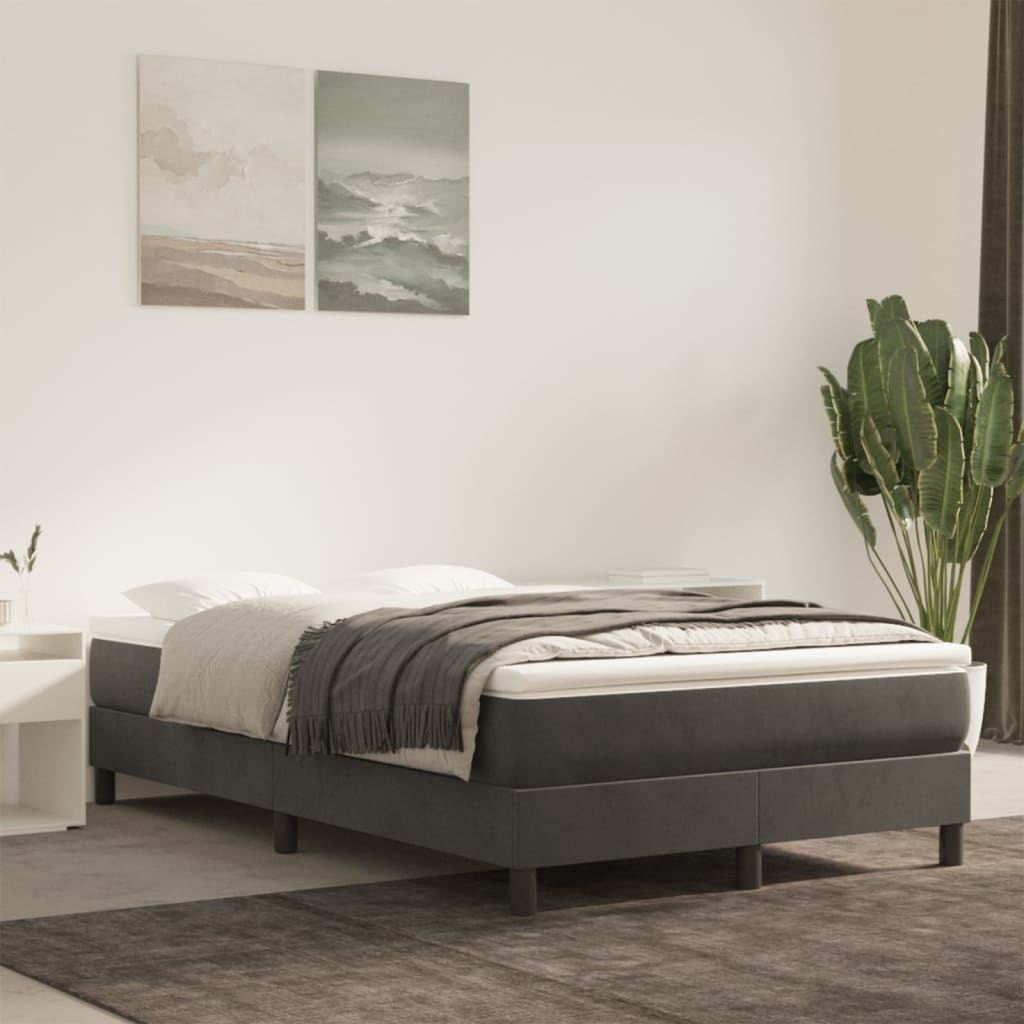 Matelas à ressorts ensachés gris foncé 140x210x20 cm velours