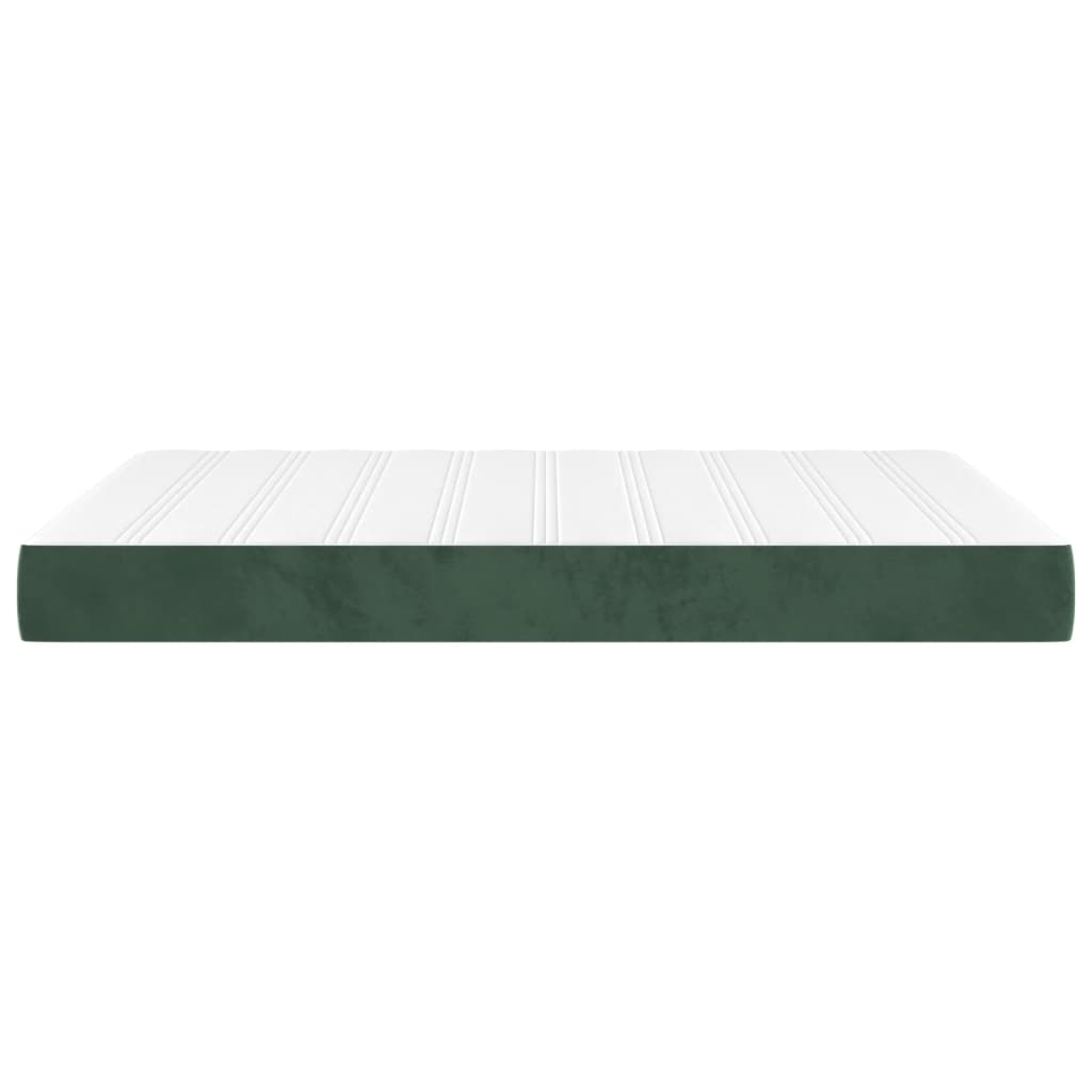 Matelas à ressorts ensachés vert foncé 140x210x20 cm velours