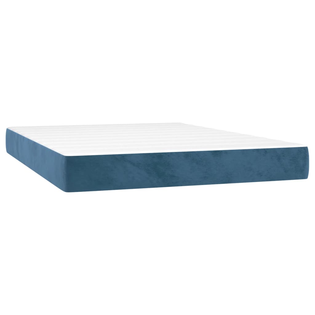 Matelas à ressorts ensachés bleu foncé 140x210x20 cm velours