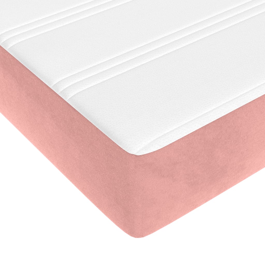 Matelas à ressorts ensachés rose 140x210x20 cm velours