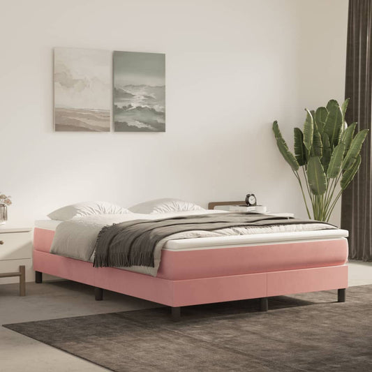 Matelas à ressorts ensachés rose 140x210x20 cm velours