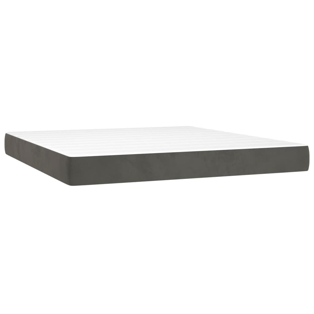 Matelas à ressorts ensachés gris foncé 160x210x20 cm velours