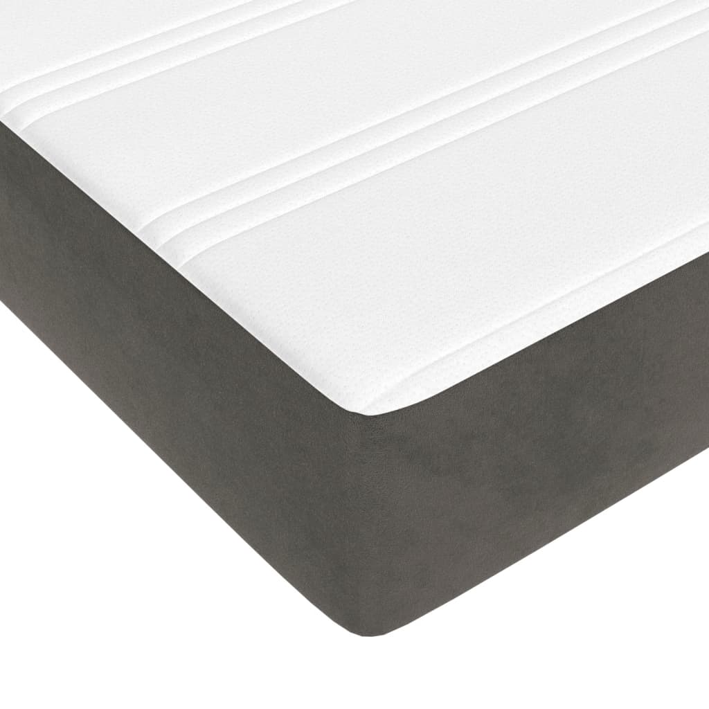 Matelas à ressorts ensachés gris foncé 160x210x20 cm velours